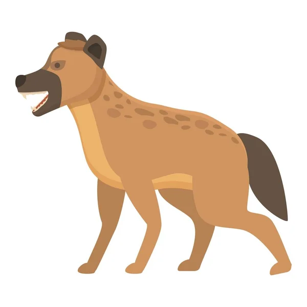 Drôle Vecteur Dessin Animé Icône Hyène Animal Mignon Nature Sauvage — Image vectorielle