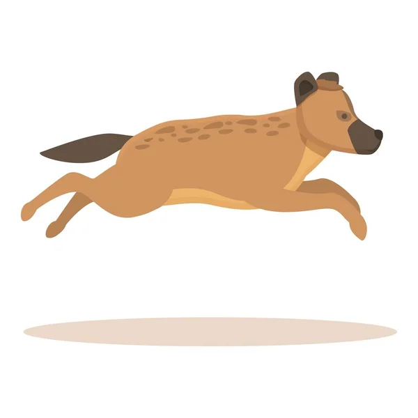 Běžící Hyena Ikona Kreslený Vektor Divoký Savec Predátor Fauny — Stockový vektor