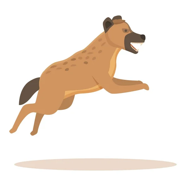 Hyena Útok Ikona Karikatura Vektor Divoké Zvíře Přírodní Predátor — Stockový vektor
