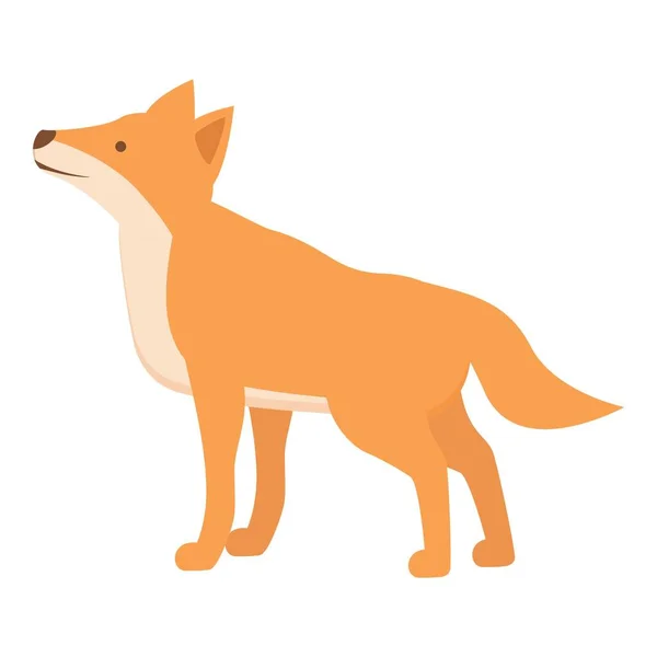 Cute Dingo Pies Ikona Wektor Kreskówki Dzikie Zwierzę Ssak Psów — Wektor stockowy