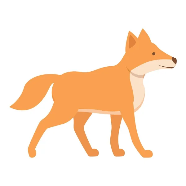Ícone Lobo Mamífero Vector Cartoon Cão Dingo Caráter Bonito — Vetor de Stock
