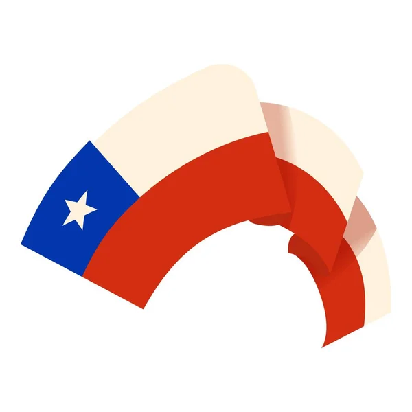 Chile Icono Bandera Vector Dibujos Animados Botón Viaje Festival Portada — Archivo Imágenes Vectoriales