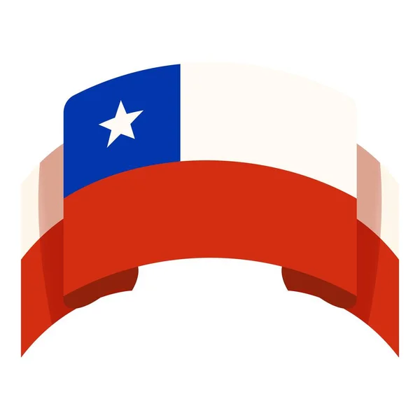 Карикатурный Вектор Иконки Флага Чили Национальные Поездки Современный Отдых — стоковый вектор
