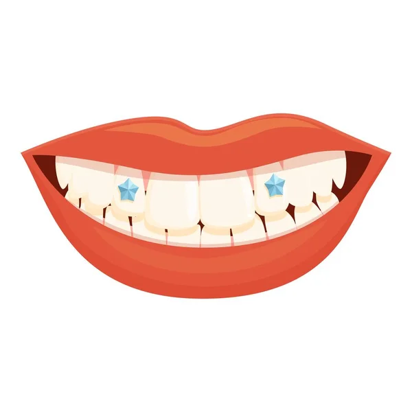 Cuidados Dente Jóia Ícone Cartoon Vetor Saúde Dentária Dentes Limpos — Vetor de Stock