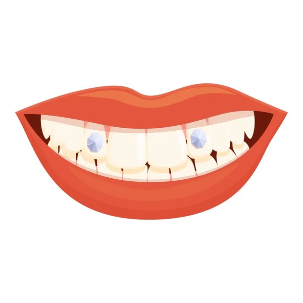 Dent Gem Icon Cartoon Vector Medical Health Clean Mouth — Stock Vector