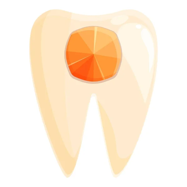 Clean Tooth Gem Icon Cartoon Vector Dental Care Crystal Female — Stock Vector