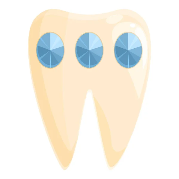 Beauty Tooth Gem Icon Cartoon Vector Dental Care Crystal Woman — Stock Vector