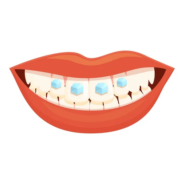 Doctor Clean Smile Icon Cartoon Vector Tooth Gem Dentist Woman — Stock Vector