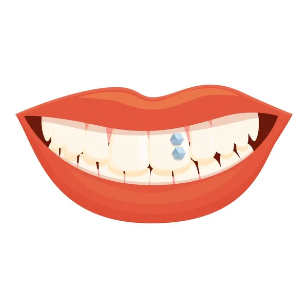 Diamond Tooth Gem Icon Cartoon Vector Teeth Care Clean Crystal — Stock Vector