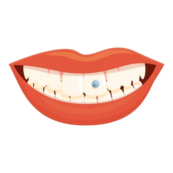 Woman Smile Icon Cartoon Vector Tooth Gem Care Dent — Stock Vector