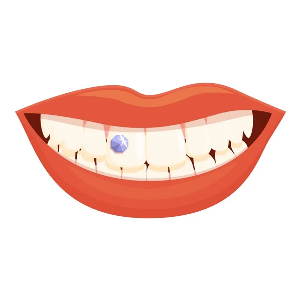 Zubař Zubní Drahokam Ikona Kreslený Vektor Zubařská Péče Čistá Ústa — Stockový vektor