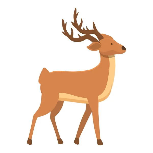 Ícone Veado Bonito Vetor Desenho Animado Animal Floresta Mascote Zoológico — Vetor de Stock