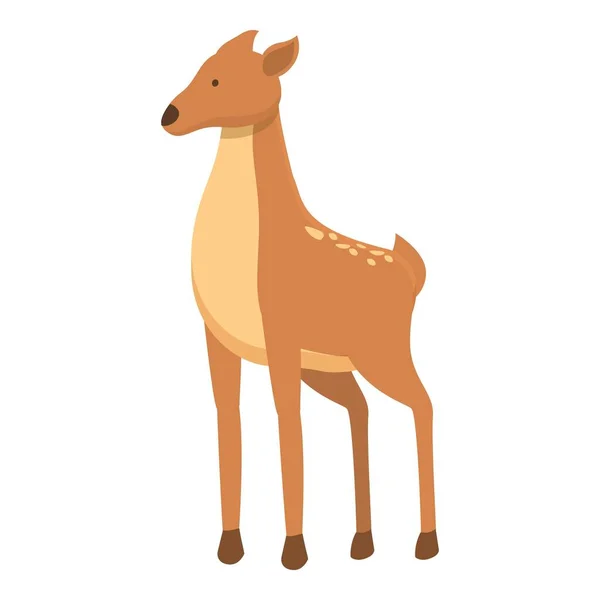 Animovaný Vektor Ikony Zoo Doe Lesní Zvíře Roztomilá Nara — Stockový vektor
