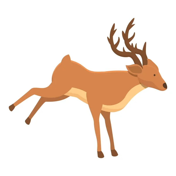 Ikona Jelenia Natury Wektor Kreskówki Leśne Zwierzę Dzikie Dziecko — Wektor stockowy