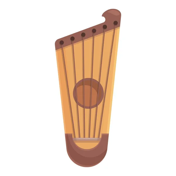 Gusli Music Icon Cartoon Vector Retro Kannel Chord Instrument — Stock Vector