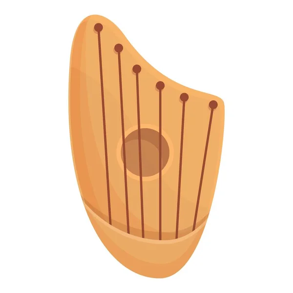 Retro Gusli Icono Vector Dibujos Animados Música Kantele Cuerda Tradicional — Vector de stock
