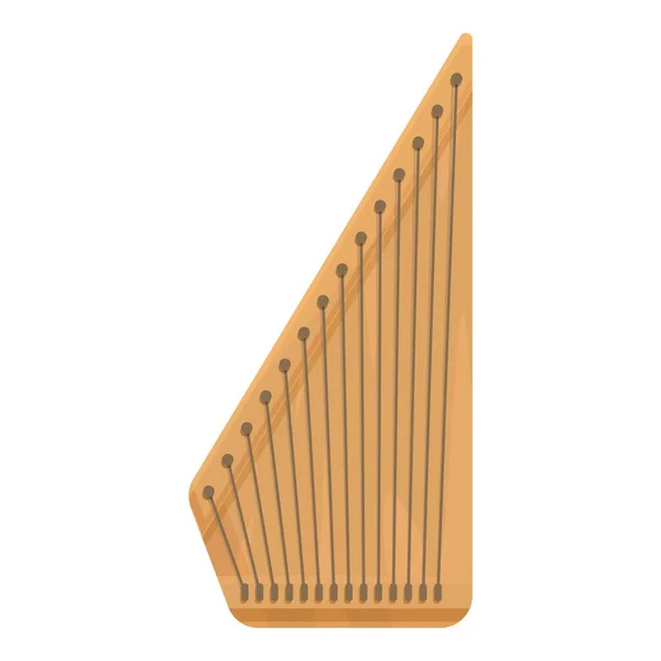 Cordón Gusli Icono Vector Dibujos Animados Instrumento Musical Arpa Cuerda — Vector de stock