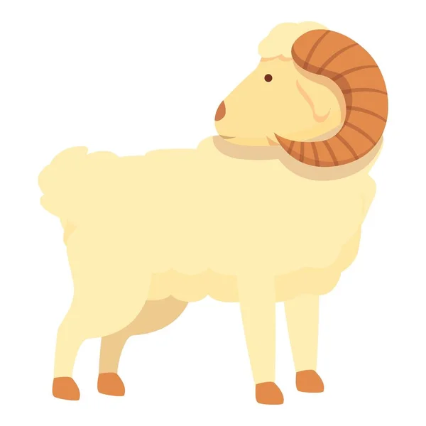 Ram Ícone Cartoon Vector Animal Caprino Mascote Natureza —  Vetores de Stock