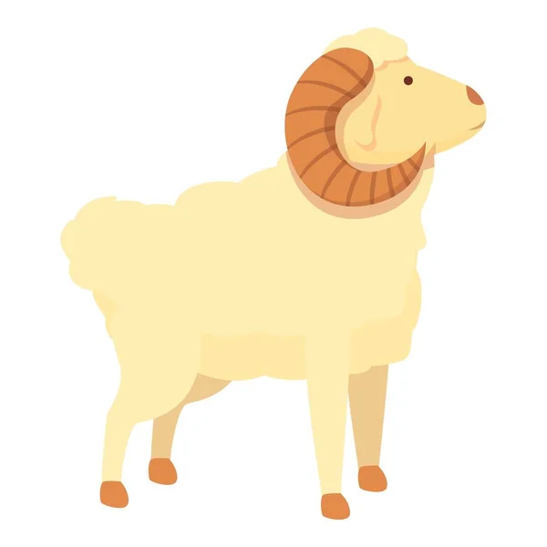 Goat Animal Εικονίδιο Κινουμένων Σχεδίων Ραμ Χεντ Κέρας — Διανυσματικό Αρχείο