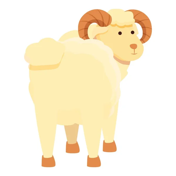 Back Ram Icon Cartoon Vector Goat Animal Horn Nature — Stock Vector