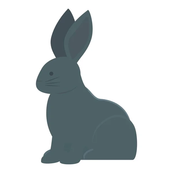 黑兔图标卡通矢量 宠物动物 啮齿类动物 — 图库矢量图片
