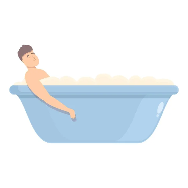 Spa Baño Caliente Icono Vector Dibujos Animados Bañera Agua Hombre — Vector de stock