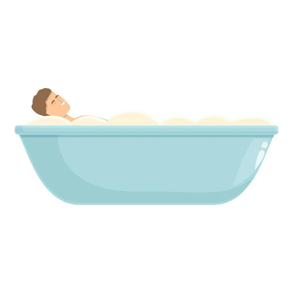 Rest Bath Man Icon Cartoon Vector Warm Water Clean Male — Stock Vector