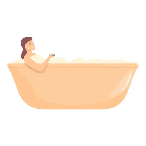 Baño Caliente Icono Vector Dibujos Animados Baño Agua Cálido Spa — Vector de stock