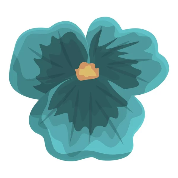 Pansy Flor Icono Vector Dibujos Animados Viola Azul Primavera Salvaje — Vector de stock