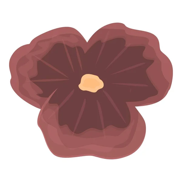 Brązowy Kwiat Ikony Wektor Kreskówki Wiosna Kwiatowa Fioletowy Narożnik — Wektor stockowy