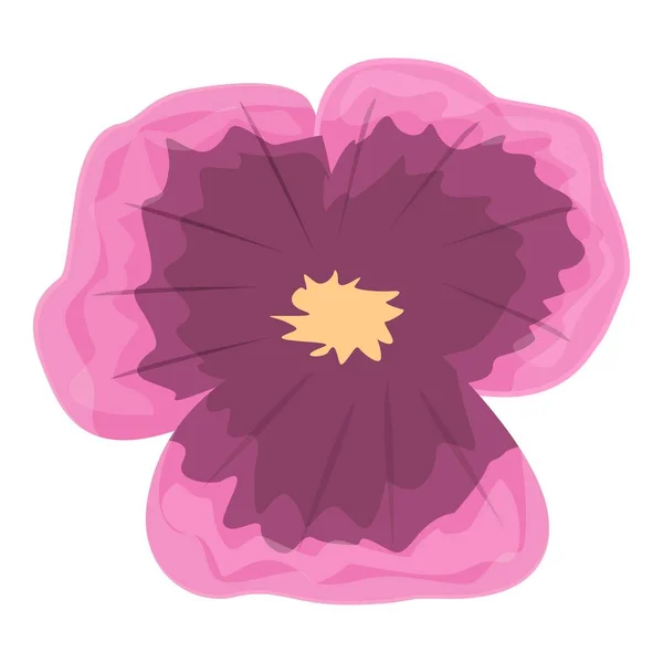 Färgglada Blomma Ikon Tecknad Vektor Rosa Blomma Våren Mörk — Stock vektor