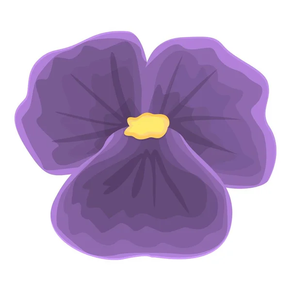 Violeta Pansy Flor Icono Vector Dibujos Animados Morado Floral Florete — Vector de stock