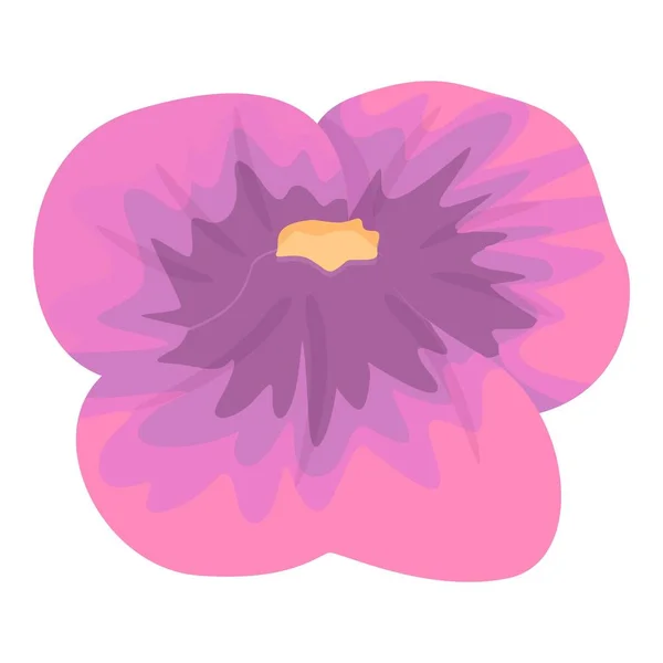Pinkfarbene Viola Ikone Cartoon Vektor Stiefmütterchen Blühen Florettfrühling — Stockvektor