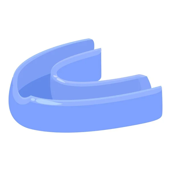 青いマウスガードのアイコン漫画のベクトル 歯のケア スポーツ用具 — ストックベクタ