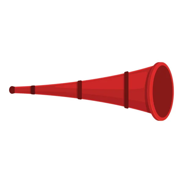 Vuvuzela Icône Rouge Vecteur Dessin Animé Cor Foot Fan Football — Image vectorielle