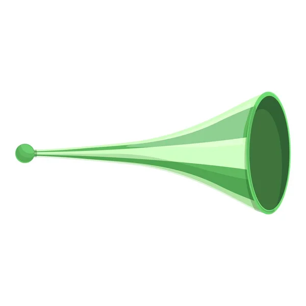 Vetor Desenho Animado Ícone Vuvuzela Verde Trombeta Futebol Tubo Esporte — Vetor de Stock