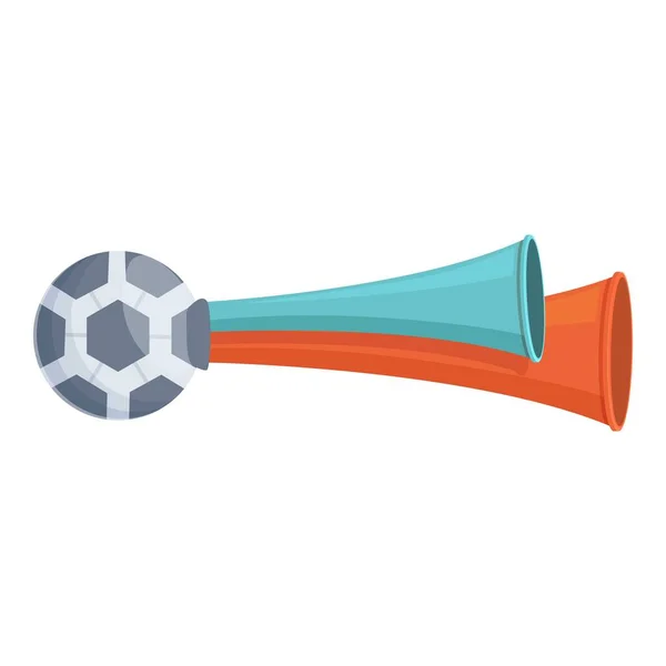 Głośnik Vuvuzela Wektor Ikony Kreskówki Piłka Nożna Dopasowanie Dźwięku — Wektor stockowy