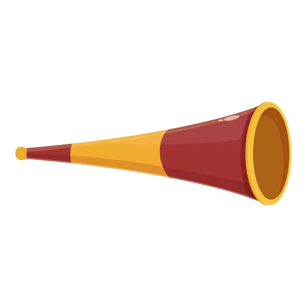 Vetor Desenho Animado Vuvuzela Ícone Alto Chifre Futebol Tubo Esporte — Vetor de Stock