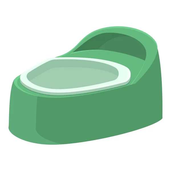Πράσινο Εικονίδιο Potty Φορέα Κινουμένων Σχεδίων Παιδική Τουαλέτα Δοχείο Αντικειμένου — Διανυσματικό Αρχείο