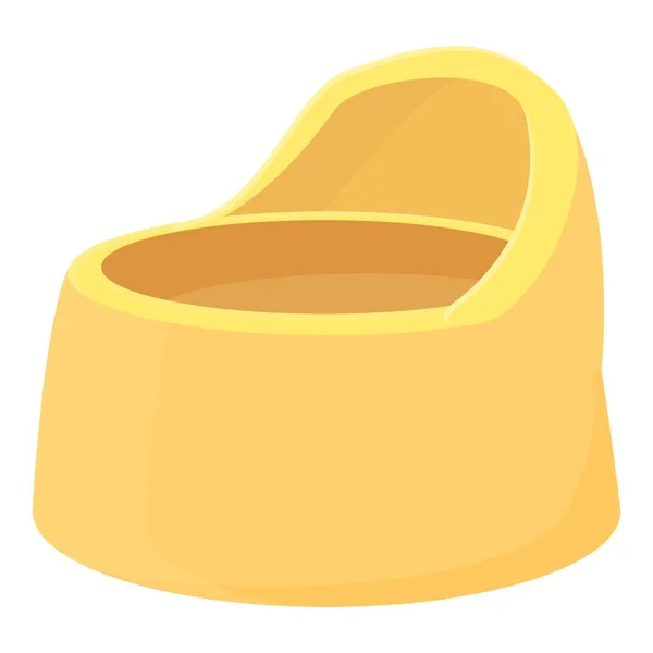 Желтый Вектор Иконки Горшка Детский Туалет Туалетный Бак — стоковый вектор