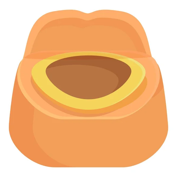 Orangefarbene Schale Symbol Cartoon Vektor Töpfchen Sitzkunststoff — Stockvektor