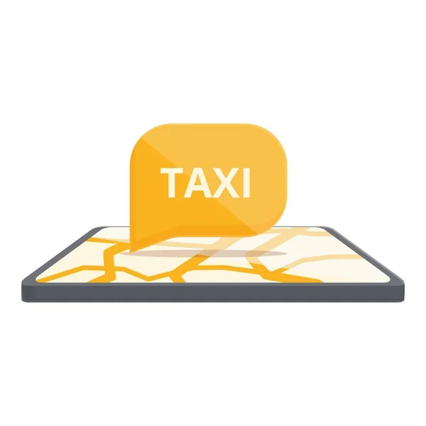 Taxi Line Ícone Ordem Vetor Cartoon Chamada Motorista Móvel —  Vetores de Stock