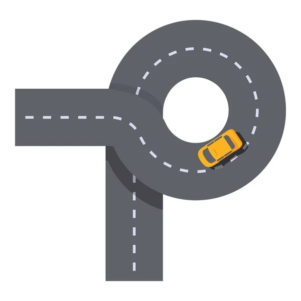 Taxi Car Road Ikone Cartoon Vektor Anruf App Bestellung Mobil — Stockvektor