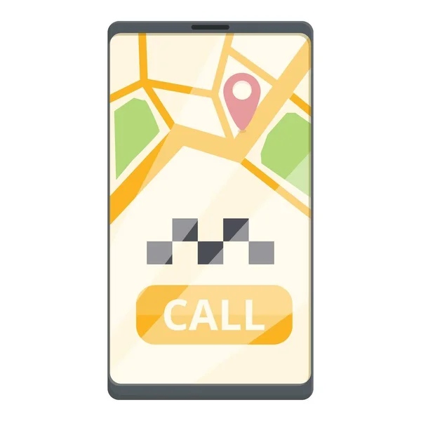 Викличте Онлайн Значок Таксі Мультиплікаційний Вектор Автосервіс Водій Замовлення — стоковий вектор