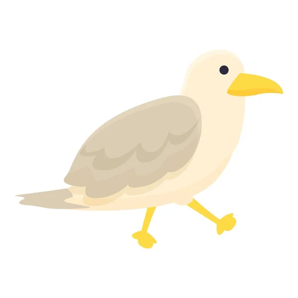 Walking Seagull Icon Cartoon Vector Marine Port Water Bird — Stock Vector