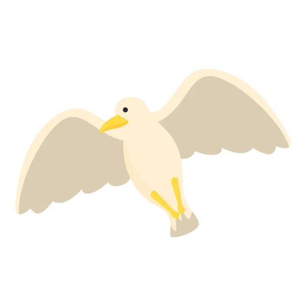 Cielo Vuelo Pájaro Icono Vector Dibujos Animados Pájaro Marino Impresión — Vector de stock