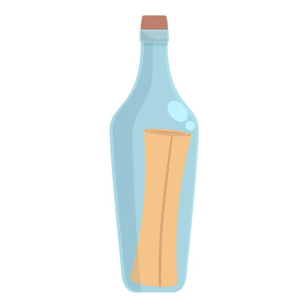 Vektor Ikon Pesan Botol Air Kertas Laut Bajak Laut Anggur - Stok Vektor