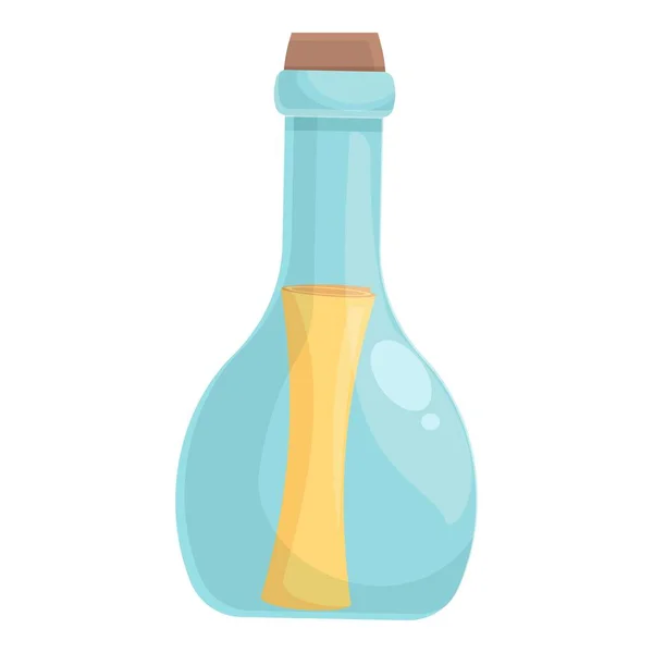 Ícone Garrafa Vidro Vetor Desenho Animado Mensagem Água Mar Vinho —  Vetores de Stock