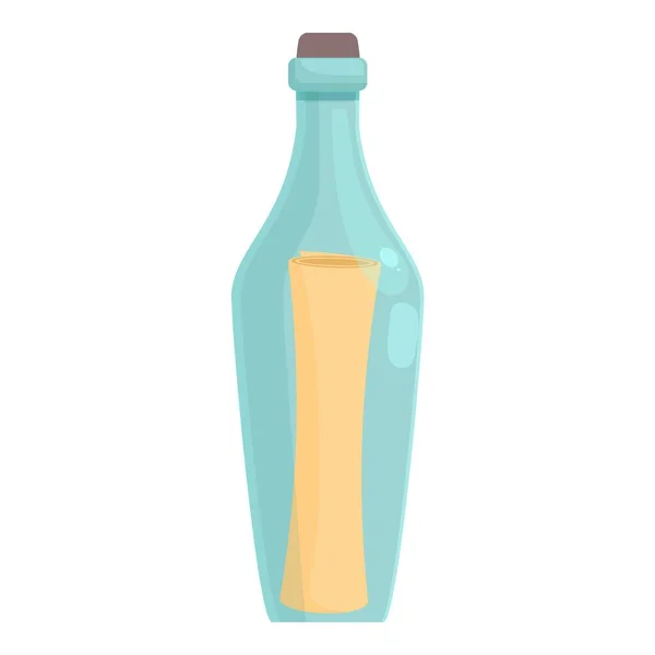 Cork Bottle Message Icon Cartoon Vector Kertas Air Gulungan Anggur - Stok Vektor