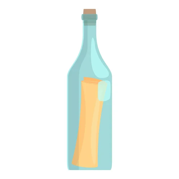 Pirate Bottle Icon Cartoon Vector Sea Glass Scroll Note — Stock Vector